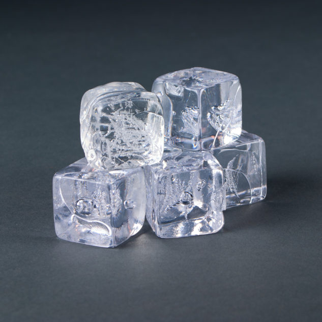 Clear Acrylic Molded 1 1/4" Ice Cube