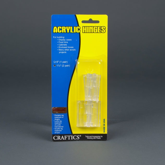 Plasti-Hinge Clear Acrylic 2 Pair Pack
