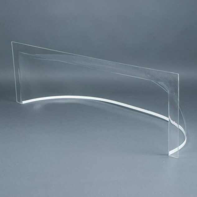 Back view of straight front, clear acrylic, Lustercraft Plastics basement window well cover
