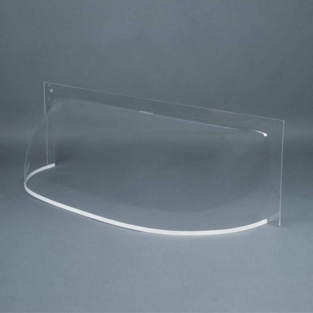 Front view of straight front, clear acrylic, Lustercraft Plastics basement window well cover